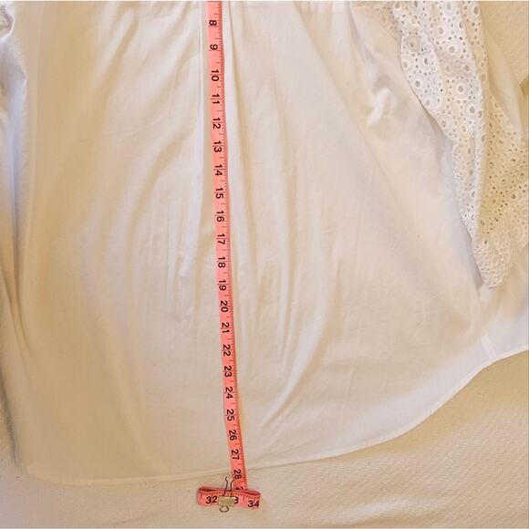 Zac & Rachel White Eyelet Button-Up Blouse Shirt NWOT - Picture 7 of 9